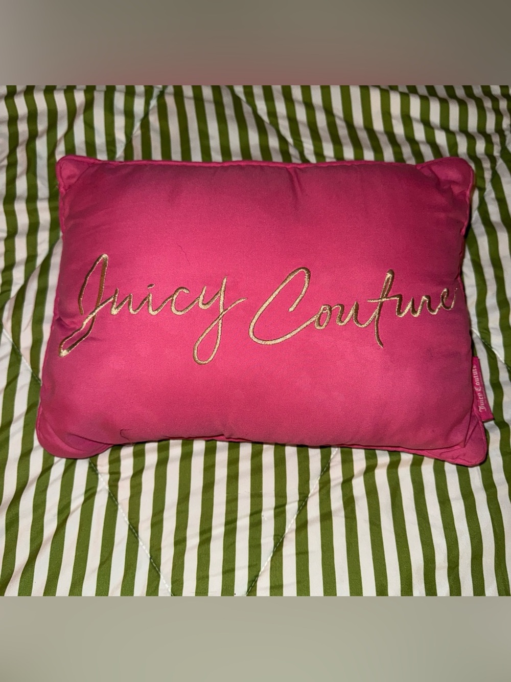 Juicy Couture Hot Pink Y2K Decorative Pillow